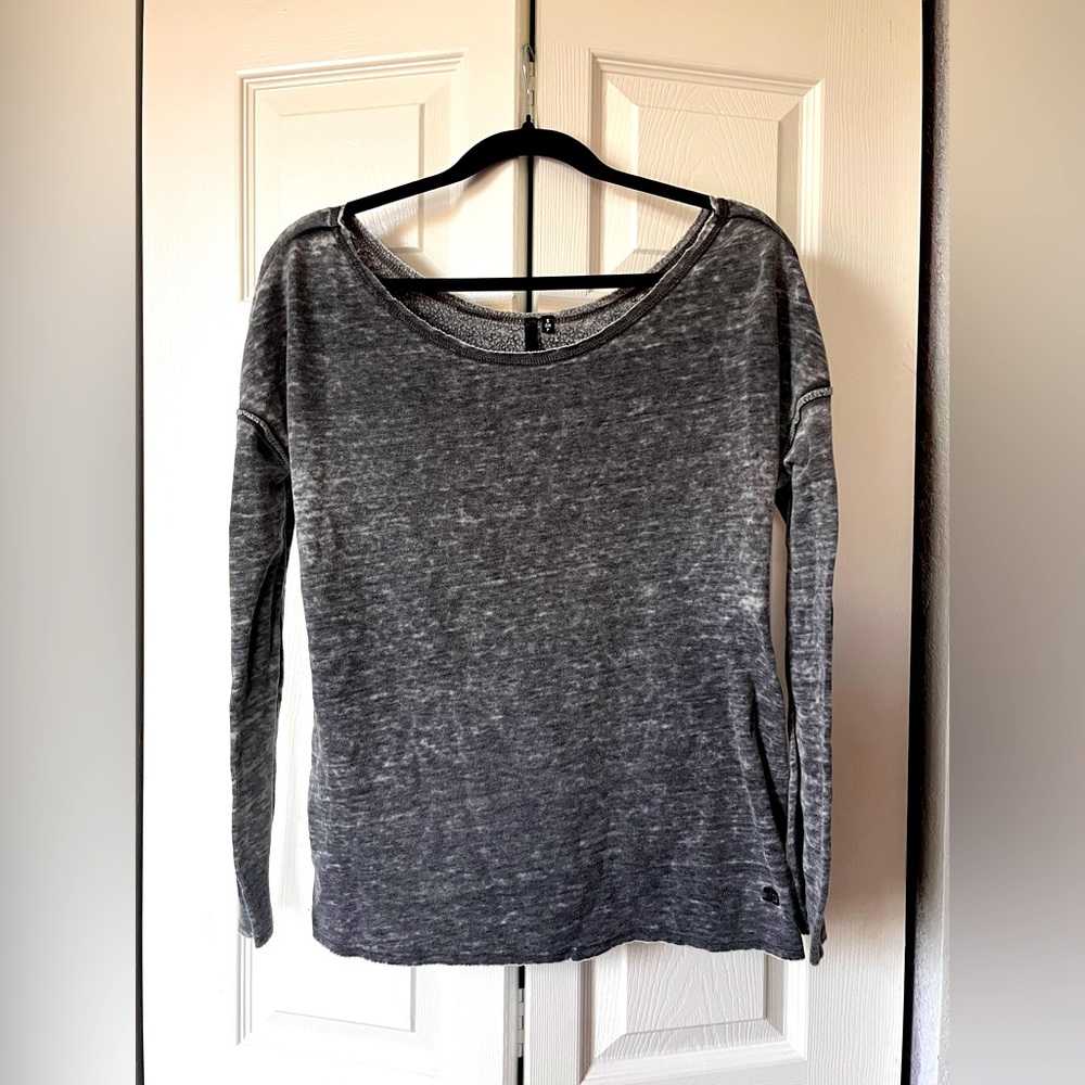 Joe’s grey stone washed sweater long sleeve cardigan small brand new